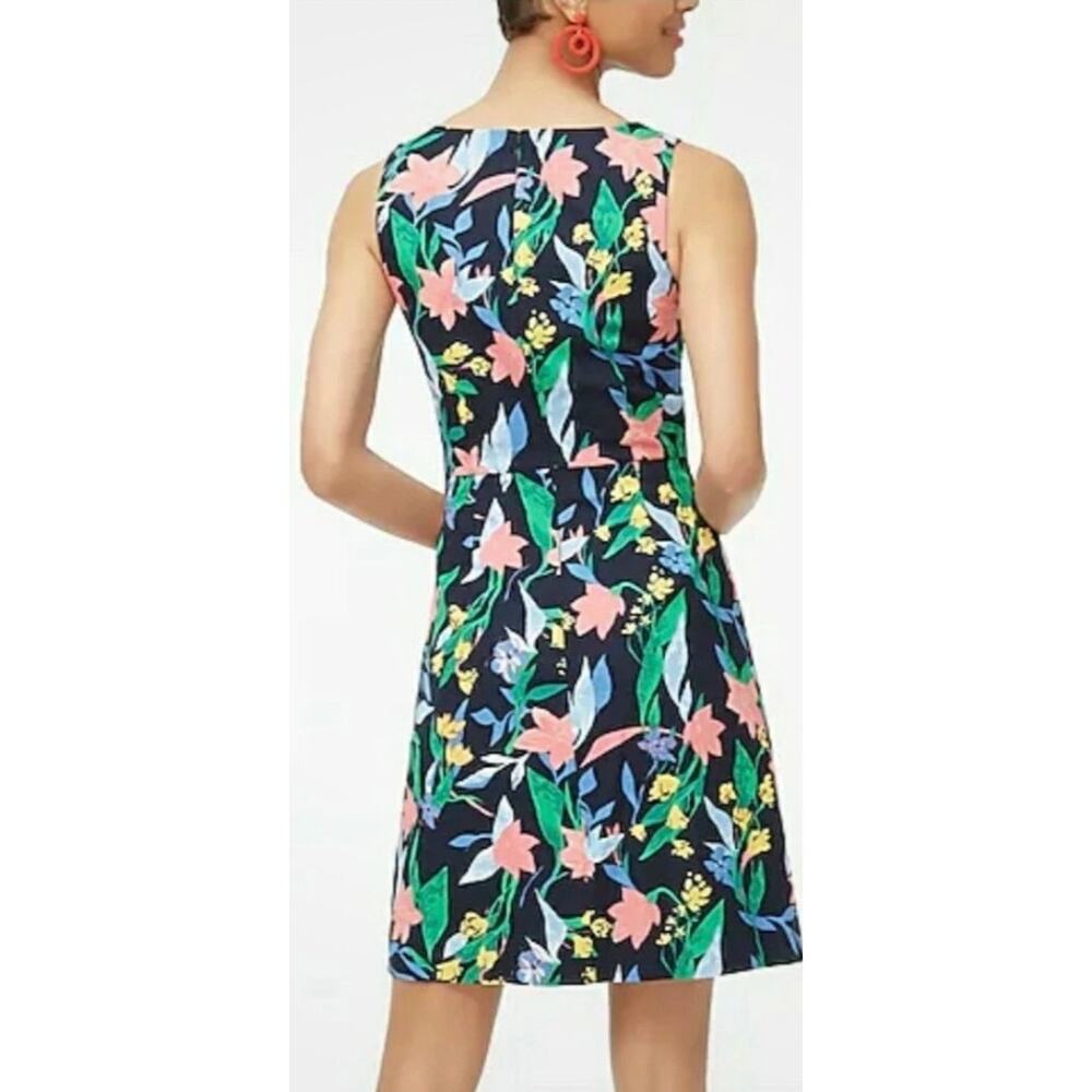 J. Crew Floral Basketweave Square Neck Shift Dress Size 6 - Picture 3 of 11